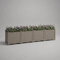 Pflanzkasten 4er-Set aus Polypropylen, rechteckig, Taupe, je 40 × 40 × 45 cm, Gesamtmaß 160 × 40 × 45 cm