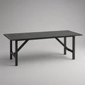 Rechteckiger Gartentisch aus pulverbeschichtetem Aluminium, Schwarz, 150 × 90 × 74 cm