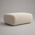 Rechteckiger Fußhocker mit Polyester-Bouclébezug, Creme, 100 × 70 × 42 cm