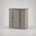 Metallgerätehaus aus verzinktem Stahl mit Pultdach und Einzeltür, Taupe und Anthrazit, 180 × 100 × 190 cm