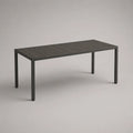 Rechteckiger Gartentisch aus pulverbeschichtetem Aluminium, Anthrazit, 180 × 90 × 75 cm